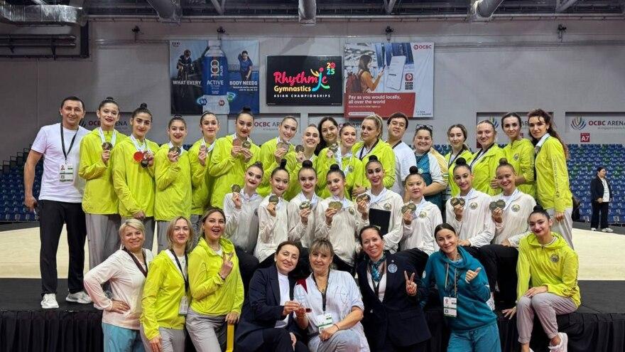 Badiiy gimnastika. Osiyo chempionatining ikkinchi kunida sportchilarimizdan medallar