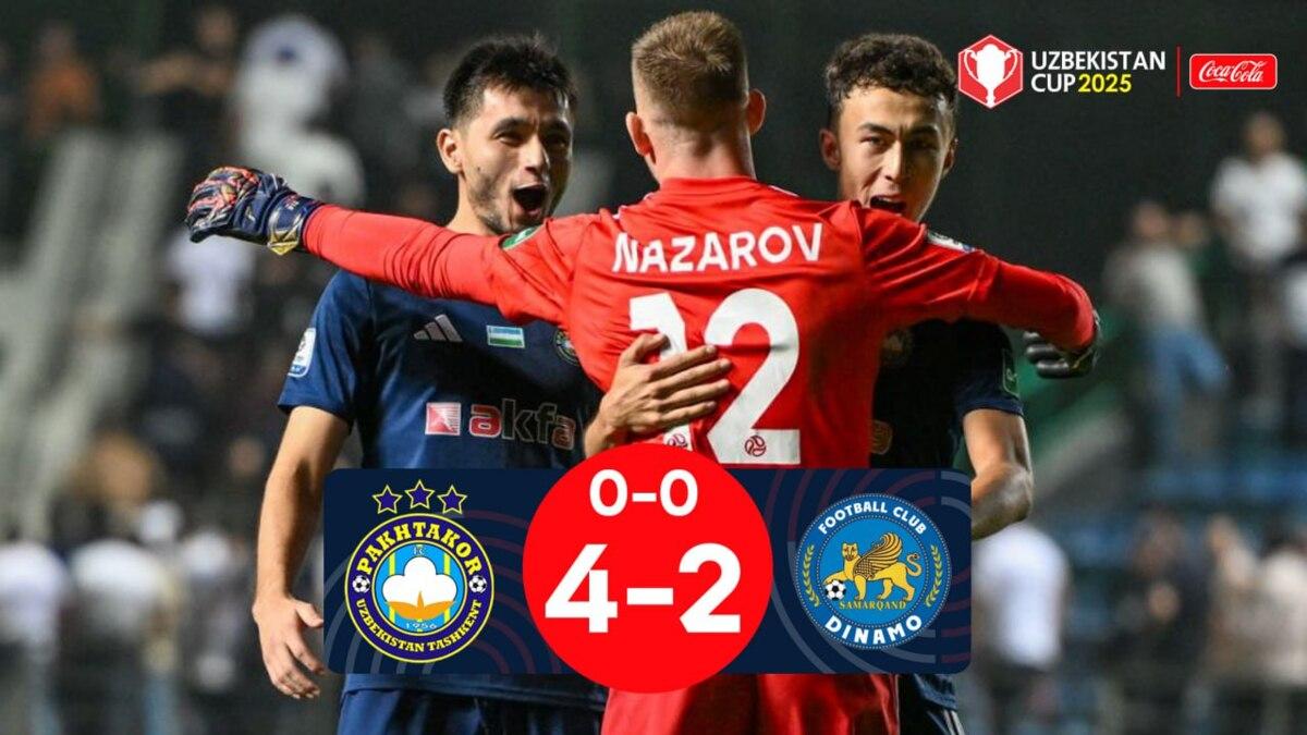 O‘zbekiston kubogi. «Paxtakor» - «Dinamo» - 0:0. Penaltilar seriyasi - 4:2 (videosharh)