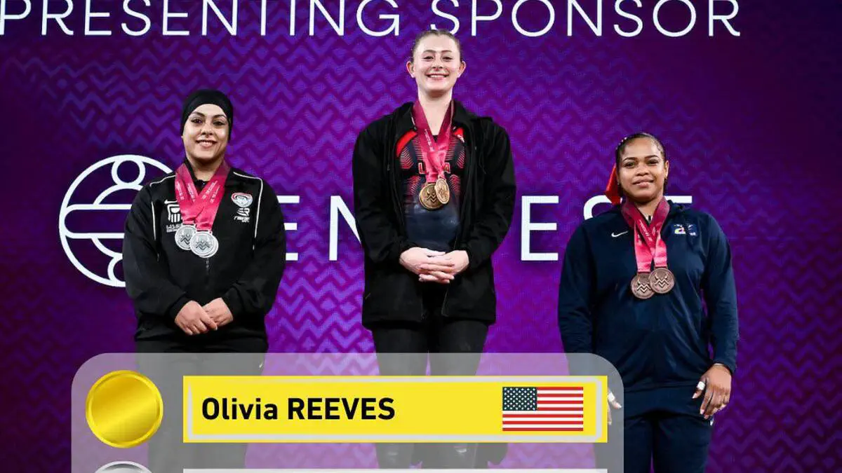 Jahon chempionati: Olivia Reeves uch jahon rekordini yangiladi va oltin medalni qo‘lga kiritdi