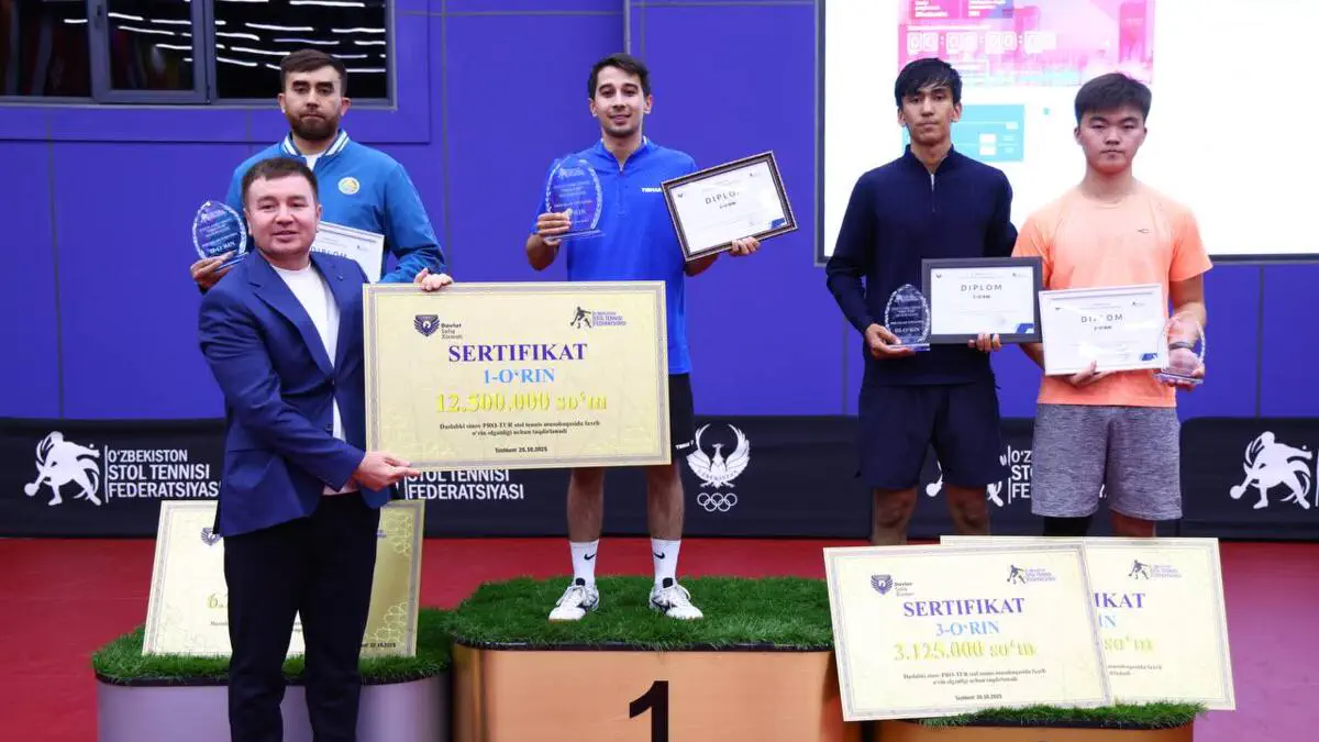 Stol tennisi bo'yicha «Pro-Tur» nihoyasiga yetdi