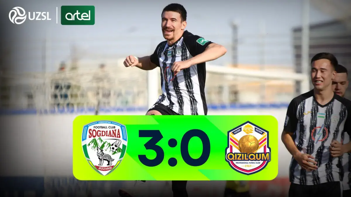 Superliga. "So‘g‘diyona" - "Qizilqum" 3:0 (videosharh)