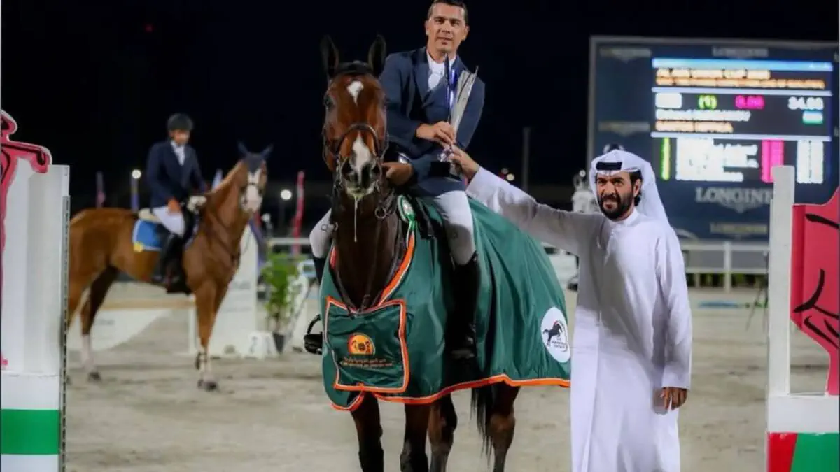 Ot sporti. Kurbanov Bekzod ishonchli chiqish qilib, musobaqada oltin medalni qo‘lga kiritdi,145 sm balandlikda