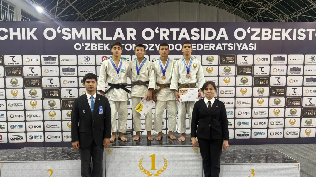 Kichik o‘smirlar o‘rtasidagi O‘zbekiston chempionatida barcha 14 hudud dzyudochilari sovrindor bo‘ldi