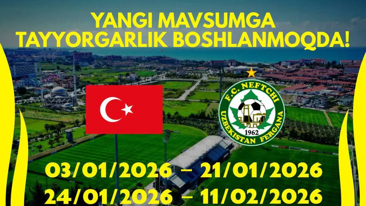 Chempionat yakunlanganidan so‘ng ta’tilga chiqqan chempion Neftchi 3-yanvar kuni yangi mavsumga tayyorgarlikni boshlaydi