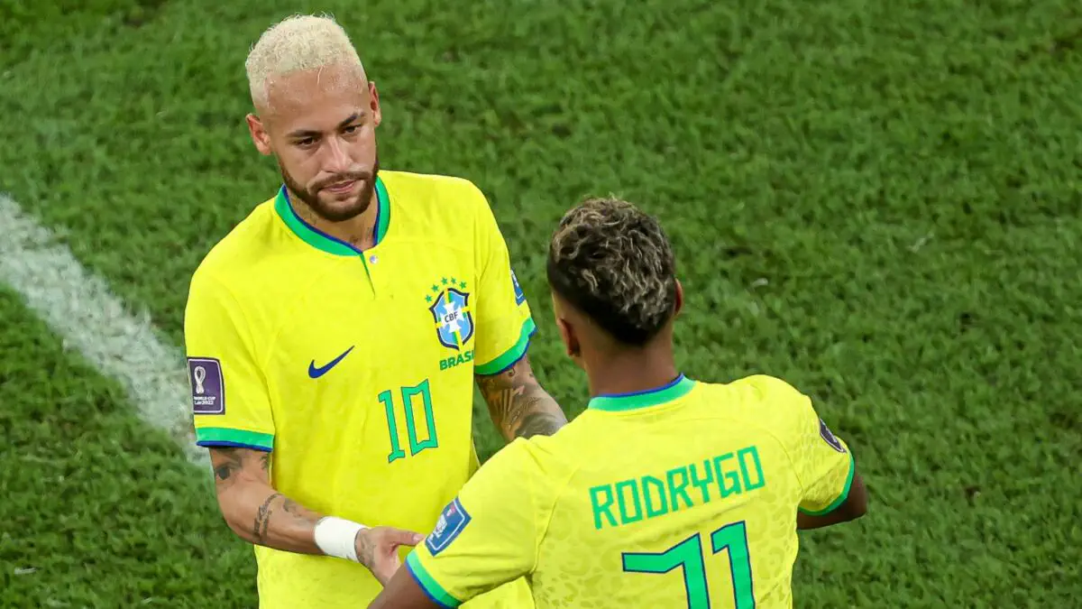 Neymar ogʻir jarohat olgan Rodrigoga dalda berdi