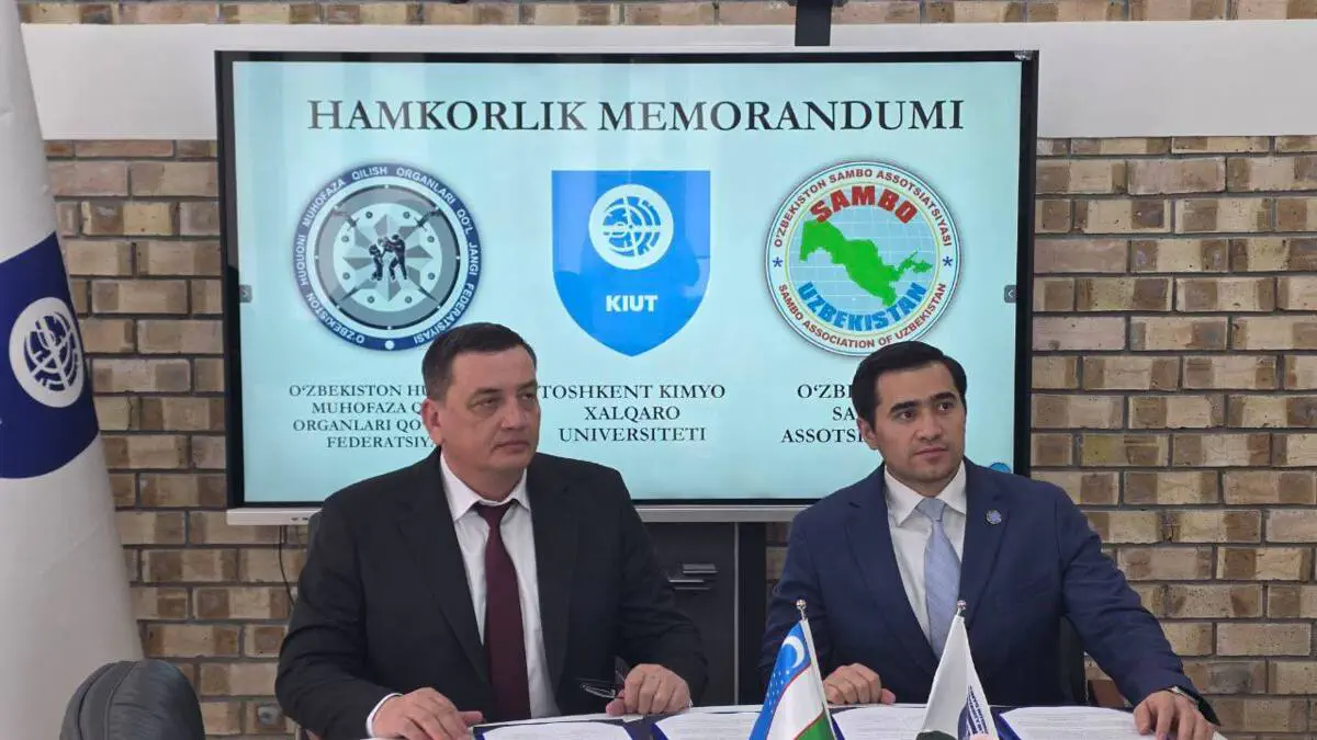O‘zbekiston sambo assotsiatsiyasi va Toshkent xalqaro Kimyo universiteti o‘rtasida hamkorlik memorandumi imzolandi