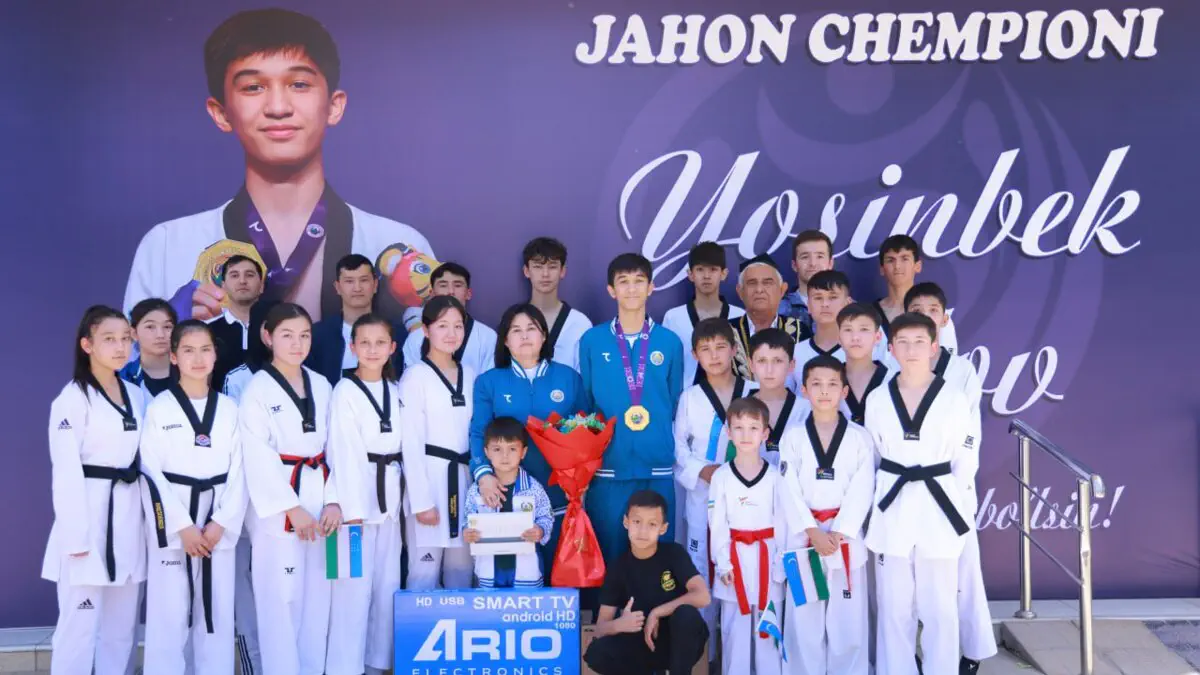Taekvando. Chempionlar o‘zlari tahsil olgan ta’lim maskanlarida tantanali kutib olindi