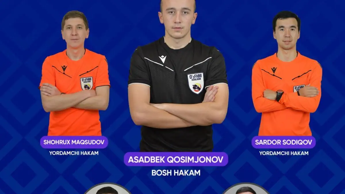 PRO-Liga. "Metallurg" — FarDU uchrashuvini Asadbek Qosimjonov boshchiligidagi hakamlar brigadasi boshqarib boradi