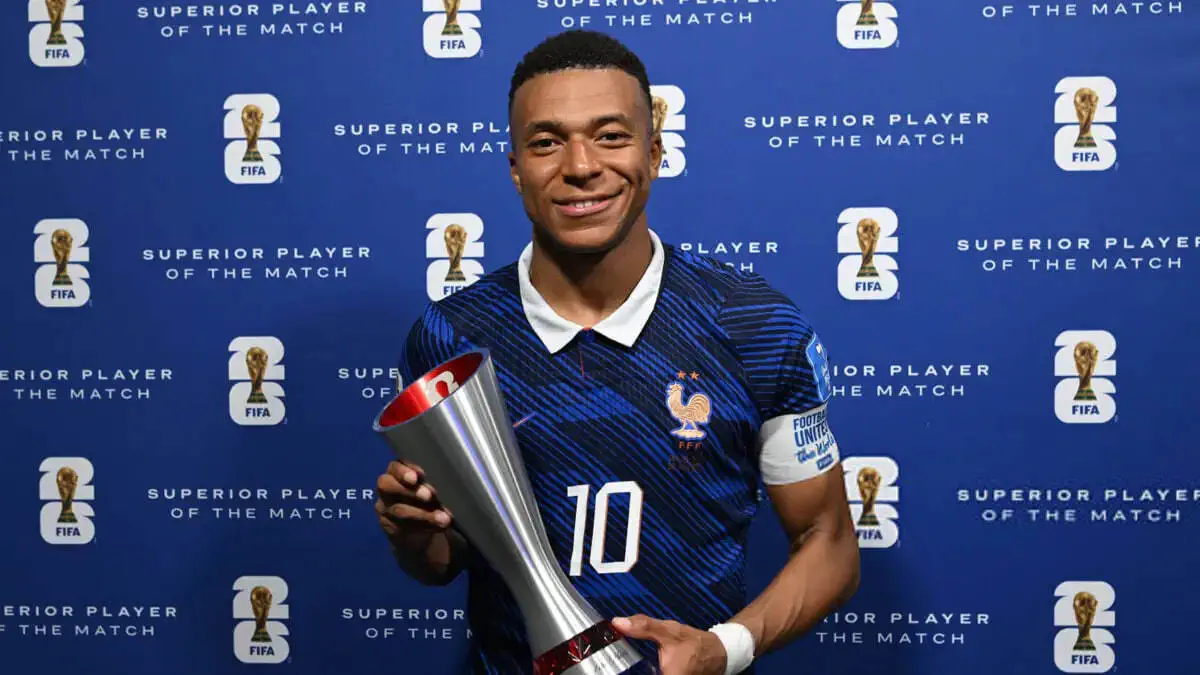 Mbappe Fransiya — Iroq uchrashuvining eng yaxshi futbolchisi deb topildi