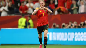 De Bryuyne Jahon chempionatlarida gol urgan Belgiya terma jamoasining eng yoshi katta futbolchisiga aylandi
